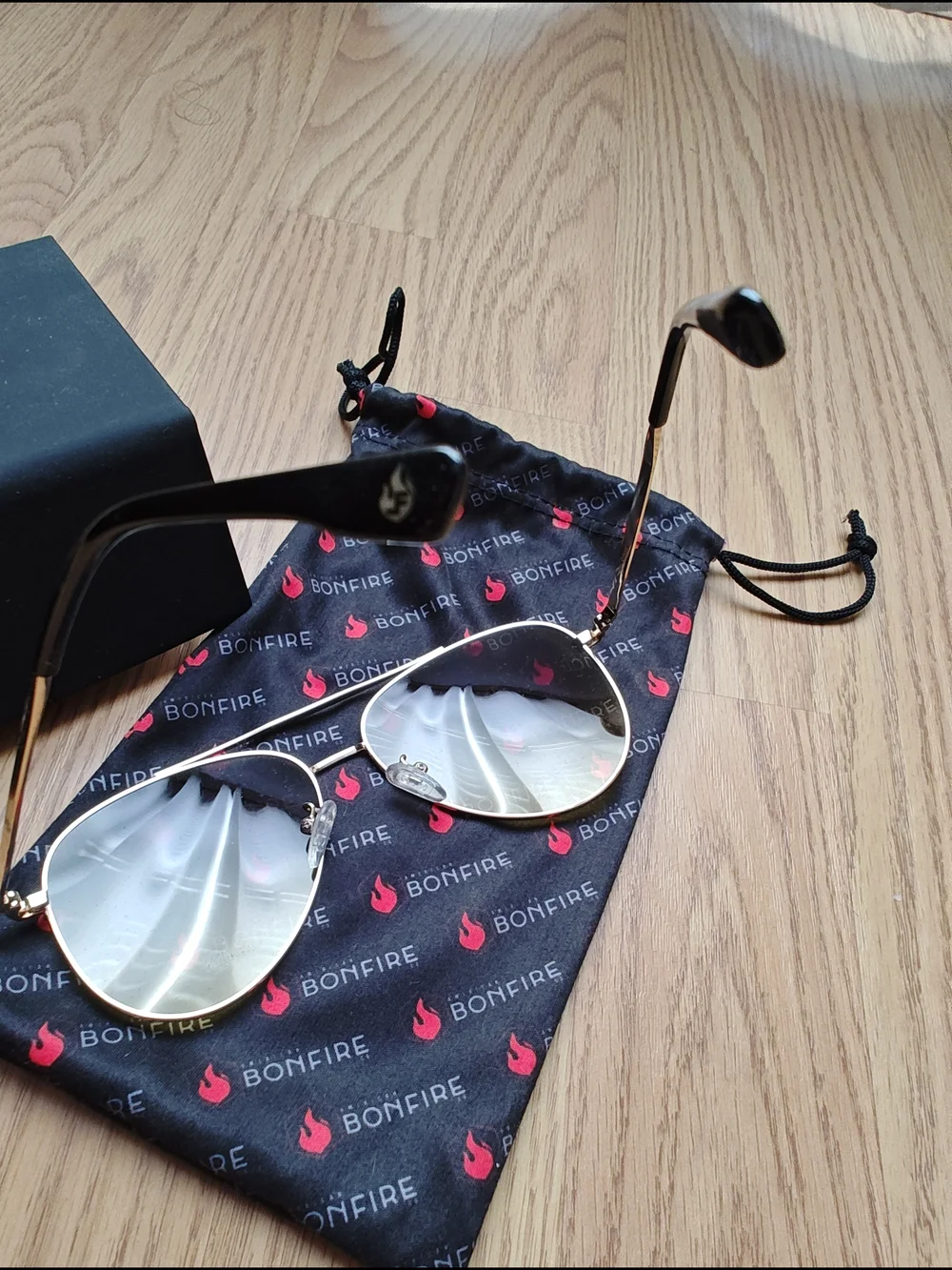 American Bonfire Co. Aviator Sunglasses Old-school Yellow Gold Metal Frame